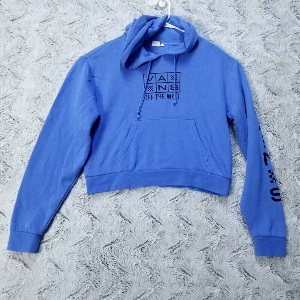 Vans Hoodie‎ Sweatshirt Womens Medium Fleece Long Sleeve Pullover Blue